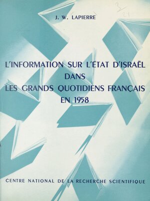 cover image of L'information sur l'État d'Israël dans les grands quotidiens français en 1958